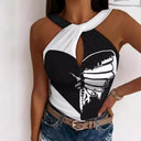Chic Women's Bodysuit with Asymmetrical Cut