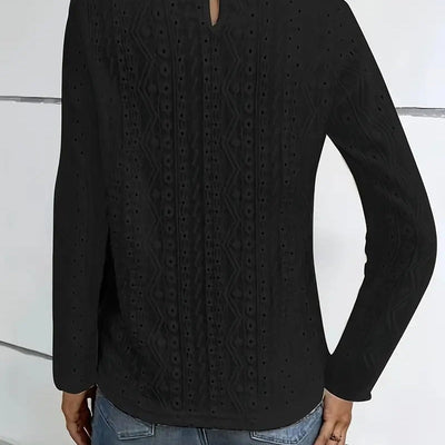 Ladies' Blouse with Lace Inserts & Eyelet Design