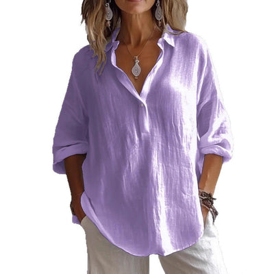 Stylish Women's Linen Blouse - Chic Design