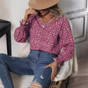 Chic Women's Blouse with Puff Sleeves and Intricate Design