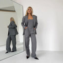Chic Women's Blazer with Stylish Waist Belt