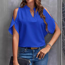 Chic Off-Shoulder Blouse with Stand Collar