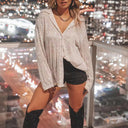 Chic Oversized Glimmering Blouse for Women