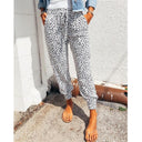 Stylish Women's Animal Print Trousers with Elastic Waist