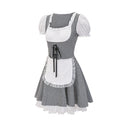 Traditional Check Pattern Dirndl Dress with Romantic Ruffles
