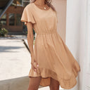 Chic Women's Midi Dress with Ruffle Hem