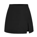 Chic High-Waist Short Skirt with Slit