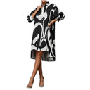 Chic Graphic Print Asymmetrical Dress for Women