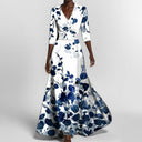 Chic V-Neck Printed Peplum Dress