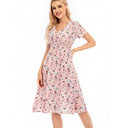 Floral Long Sleeve Dress with Elastic Waistband