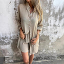 Stylish Cotton Shorts Set with Oversized Shirt for Women