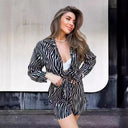 Zebra Print Women’s Short Sleeve Blouse