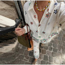 Floral Embroidery Wide-Leg Women's Trousers