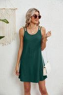 Women's Lace Pattern Dress with Thin Straps