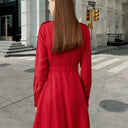 Chic Women's Fitted Belt Shirt Dress