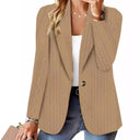 Chic Knitted Blazer Jacket with Cable Design