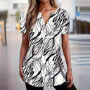 Stylish Gradient Short Sleeve Women's Shirt