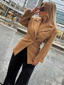 Chic Oversized Blazer Jacket with Button Accents