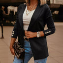 Chic Women's Blazer Jacket with Stylish Button Accents