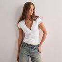 Stylish Women's V-Neck Fitted Top