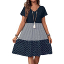 Chic V-Neck Women's Dress with Trendy Patterns
