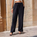 Chic Striped Women’s Pants with Elastic Waistband