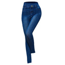 High-Waisted Stylish Denim-Effect Leggings for Women