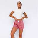 Stylish Women's Striped Cotton Shorts with Elastic Waist