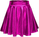 Women's Glossy Sheath Dress with Flared Hem