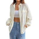 Jacquard Pattern Women's Blouse for Everyday Style