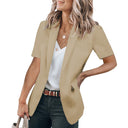 Chic Women's Short-Sleeved Blazer with Contemporary Design