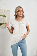 Ladies Lace Sleeve Short Sleeve Blouse
