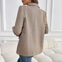 Stylish Women's Checked Blazer Jacket