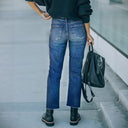 Chic Women's Cropped Ripped Jeans with Trendy Hem