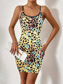 Women's Butterfly Print Fitted Dress