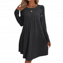 Chic Women's Knit Dress with Asymmetrical Design