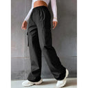 Women's Cargo Pants with Elastic Waist and Pockets