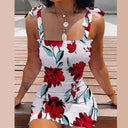 Floral Lace-Trimmed Women's Short Dress