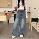 Chic High-Waisted Wide Jeans for Urban Fashion