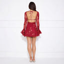 Floral Lace Minidress with Wide Sleeves