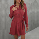 Stylish Women's Shirt Dress with Adjustable Belt and Button Detail