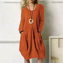 Chic Cotton Dress with Pocket Design