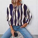 Chic Wave Pattern Women's Blouse