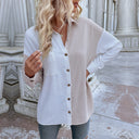 Stylish Women's Asymmetrical Blouse with Button Placket and Chest Pocket