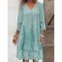 Chic Lace Dress with Artistic Embroidery