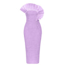 Chic Midi Dress with Ruffled Design for Women