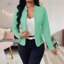 Chic Blazer Jacket with Crochet Details