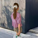 Striped Ruffle Blouse for Women
