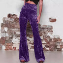 High Waist Glitter Flared Pants for Women