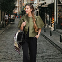Chic Midi Dress with Structured Bodice and Statement Sleeves
